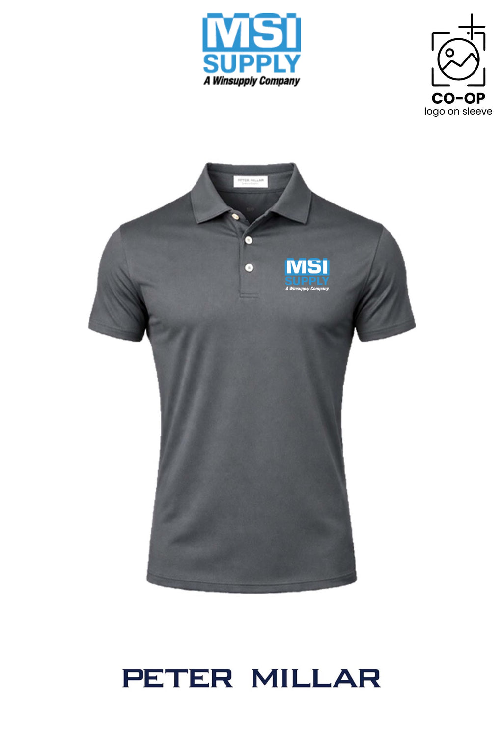 Peter Millar Mens Solid Performance Polo - Self Collar - MSI Supply Houston