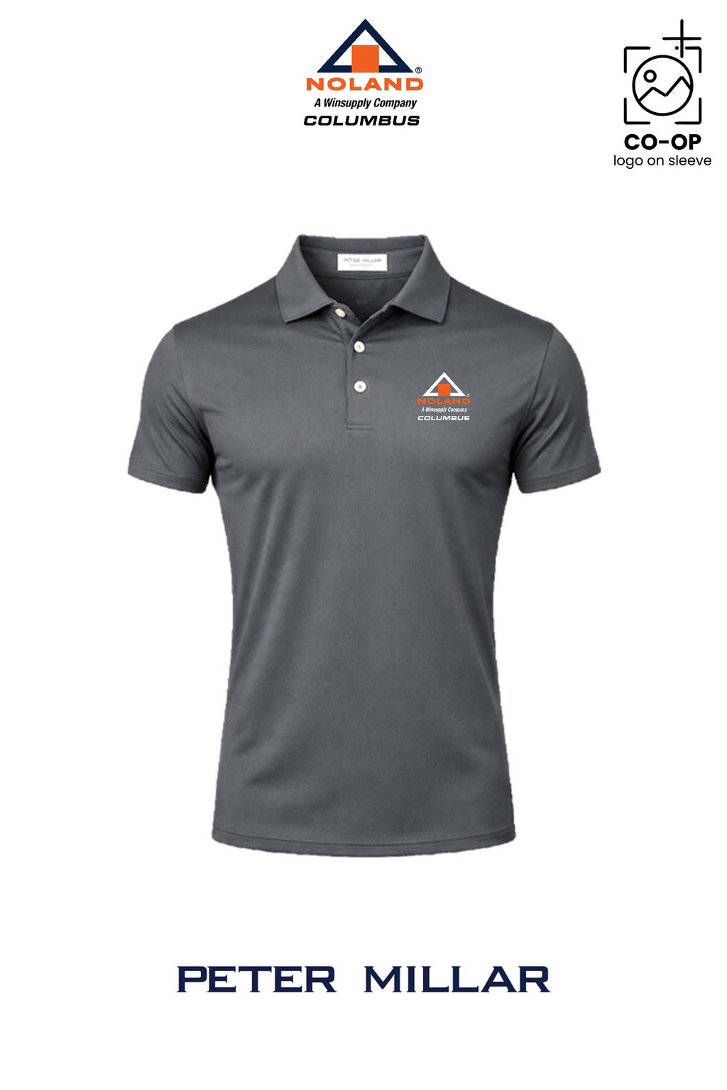 Peter Millar Mens Solid Performance Polo - Self Collar - Columbus Noland
