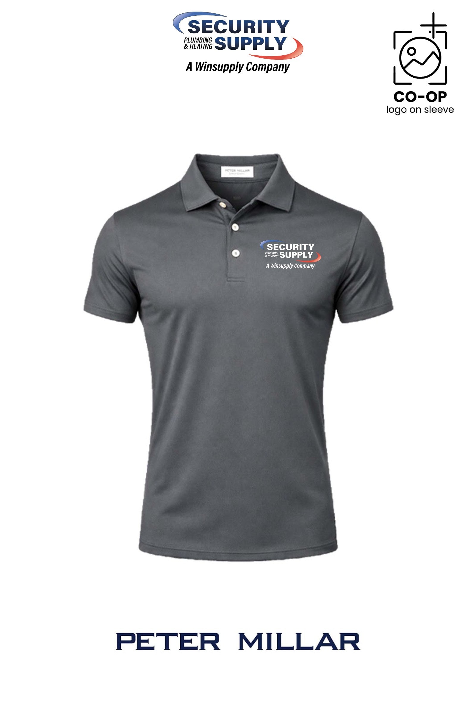 Peter Millar Mens Solid Performance Polo - Self Collar - SPHS Watertown