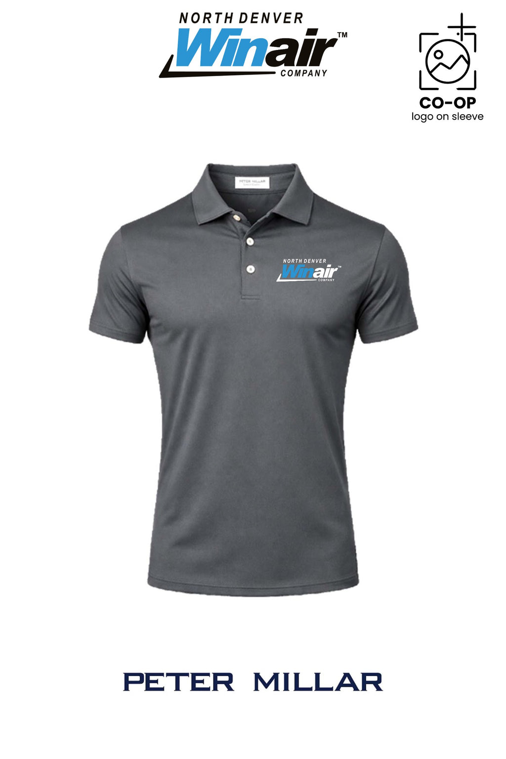 Peter Millar Mens Solid Performance Polo - Self Collar - North Denver Winair