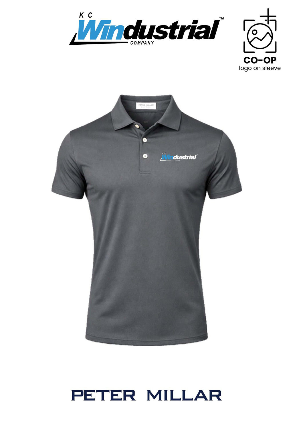 Peter Millar Mens Solid Performance Polo - Self Collar - KC Windustrial