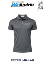 Peter Millar Mens Solid Performance Polo - Self Collar - Bowling Green Winlectric