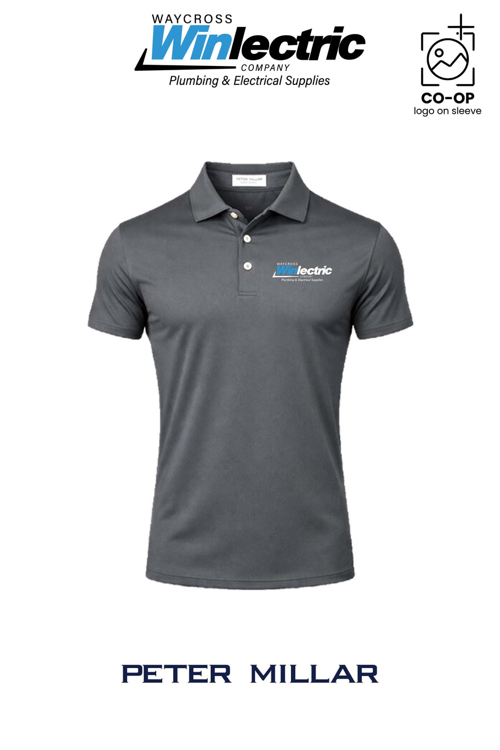 Peter Millar Mens Solid Performance Polo - Self Collar - Waycross Winlectric