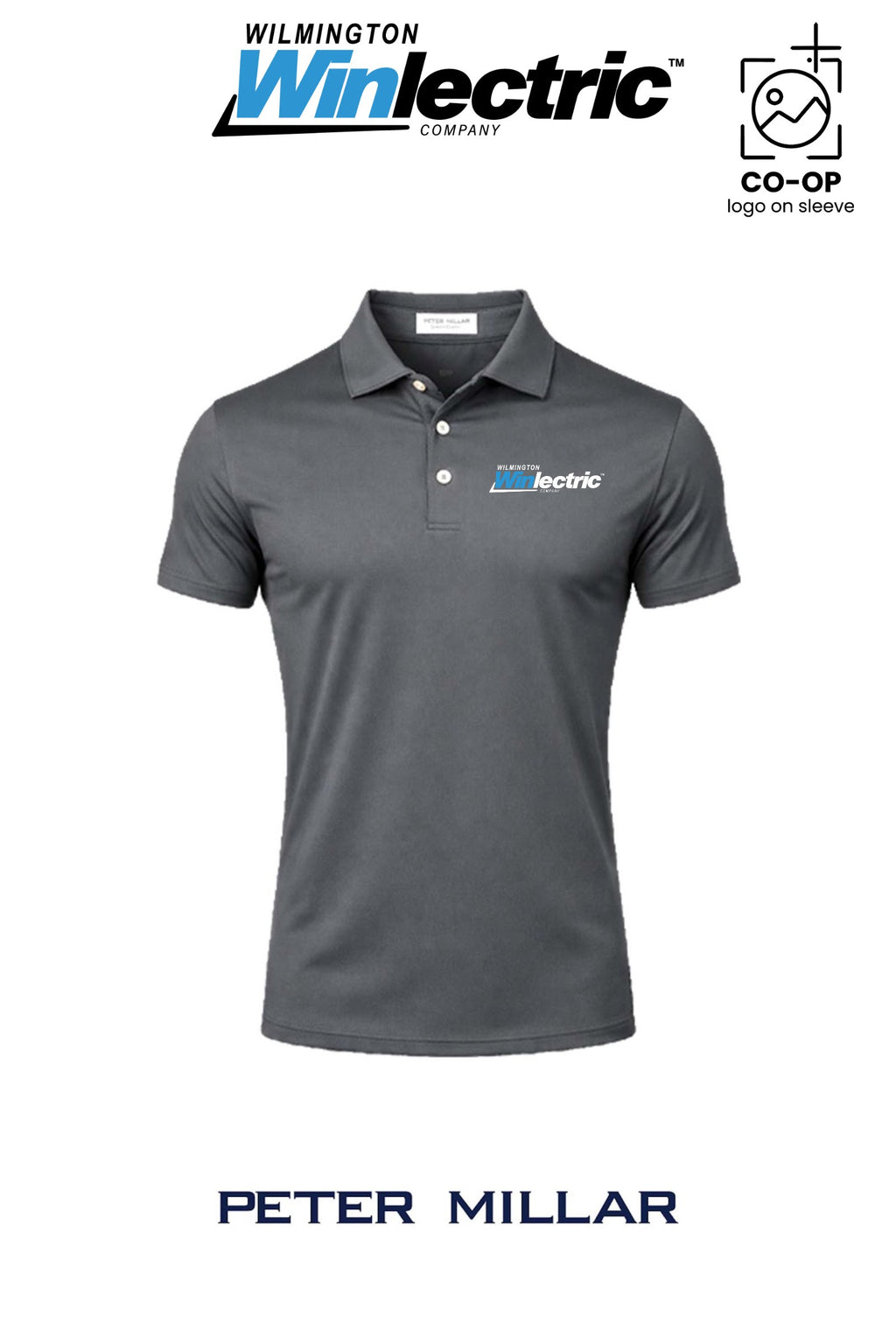 Peter Millar Mens Solid Performance Polo - Self Collar - Wilmington Winlectric