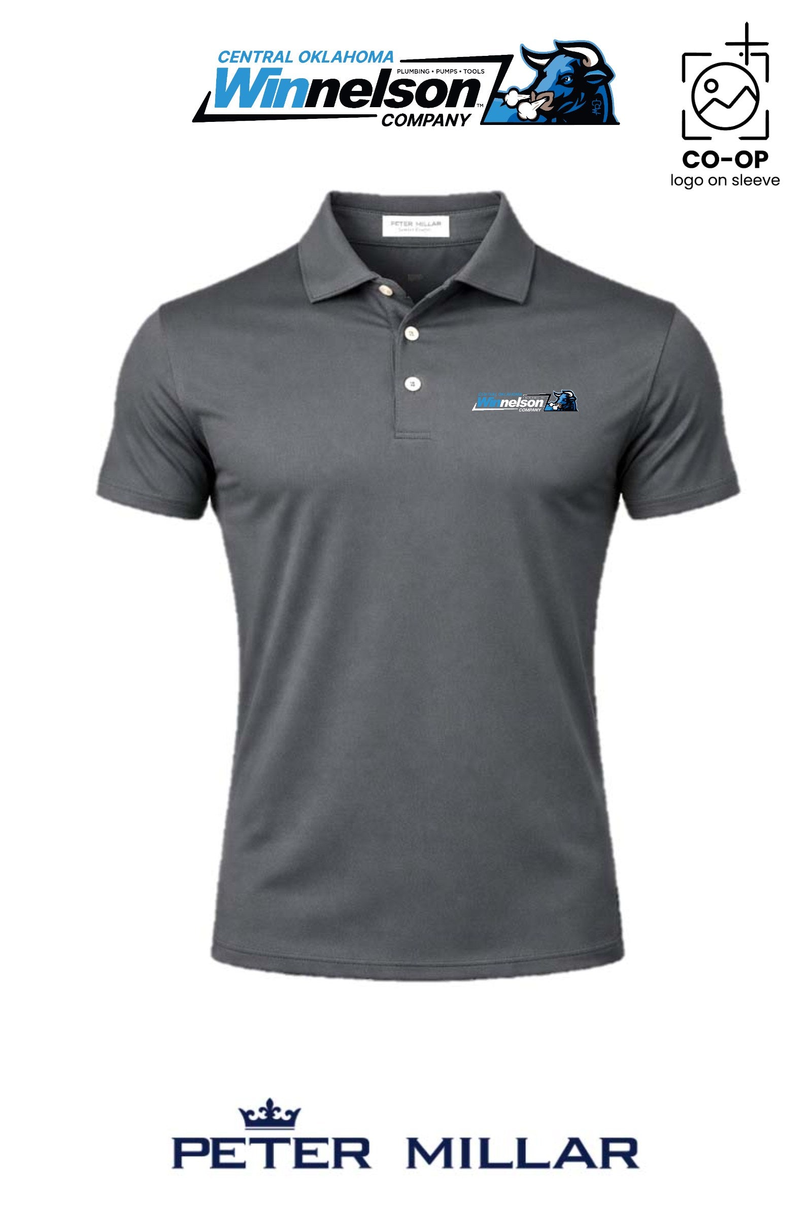 Peter Millar Mens Solid Performance Polo - Self Collar - Winnelson Central Oklahoma