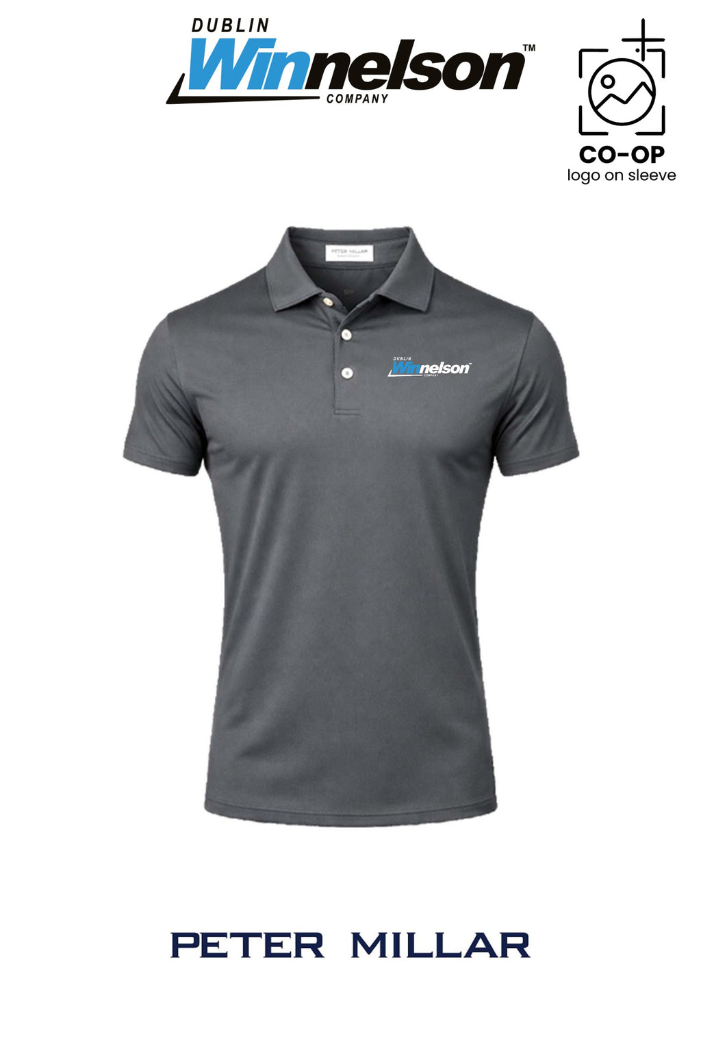 Peter Millar Mens Solid Performance Polo - Self Collar - Dublin Winnelson
