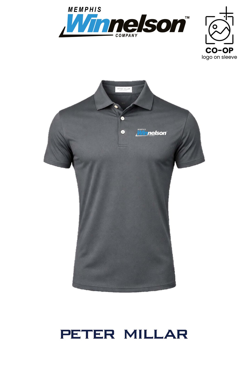 Peter Millar Mens Solid Performance Polo - Self Collar - Memphis Winnelson