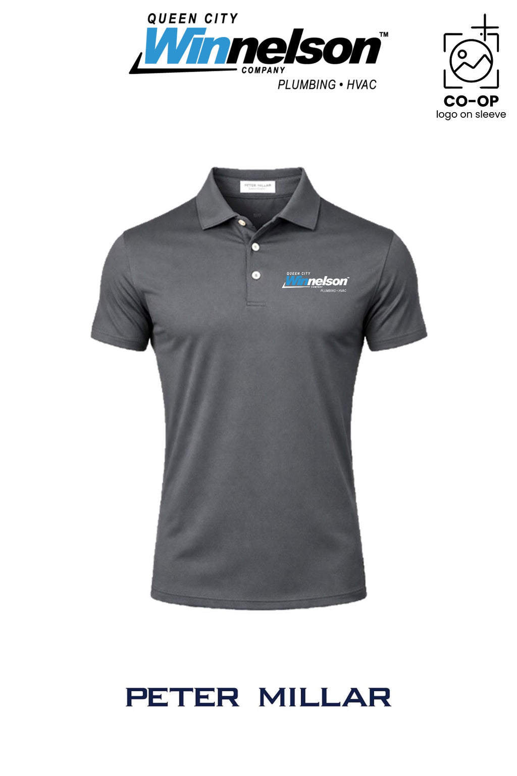 Peter Millar Mens Solid Performance Polo - Self Collar - Queen City Winnelson