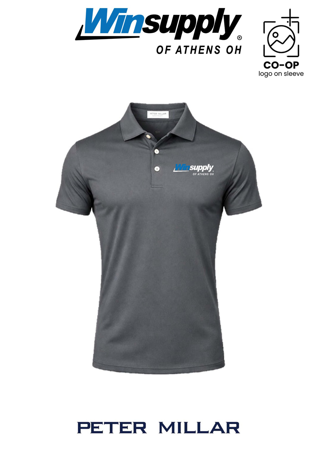 Peter Millar Mens Solid Performance Polo - Self Collar - Winsupply of Athens OH
