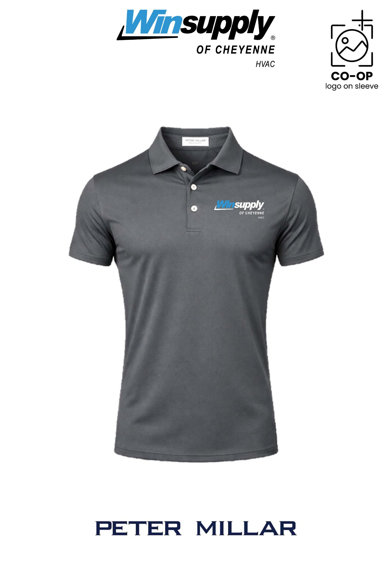Peter Millar Mens Solid Performance Polo - Self Collar - Winsupply of Cheyenne
