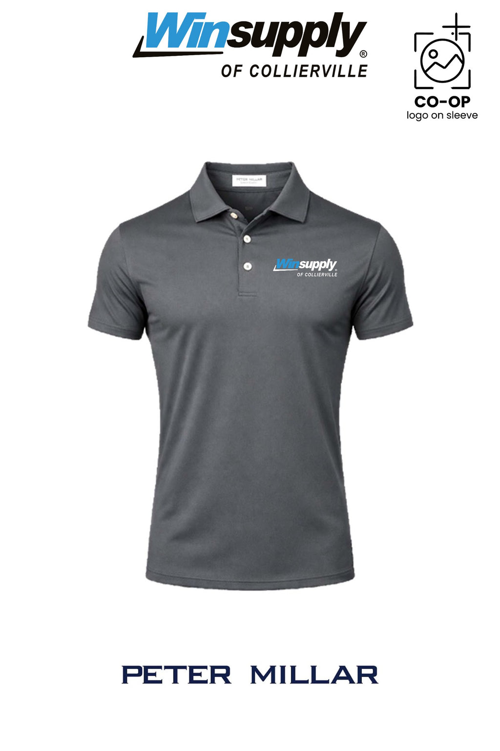 Peter Millar Mens Solid Performance Polo - Self Collar - Winsupply of Collierville