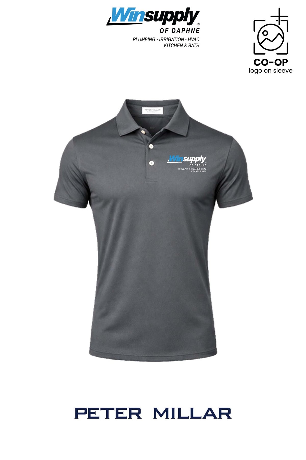 Peter Millar Mens Solid Performance Polo - Self Collar - Winsupply of Daphne