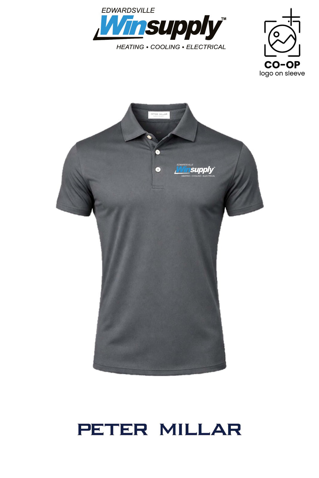 Peter Millar Mens Solid Performance Polo - Self Collar - Edwardsville Winsupply