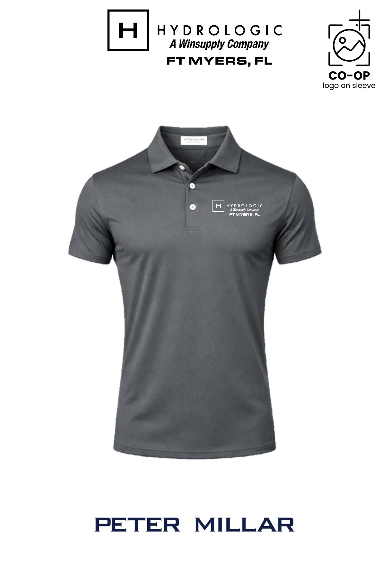 Peter Millar Mens Solid Performance Polo - Self Collar - Winsupply Ft Myers FL Co.