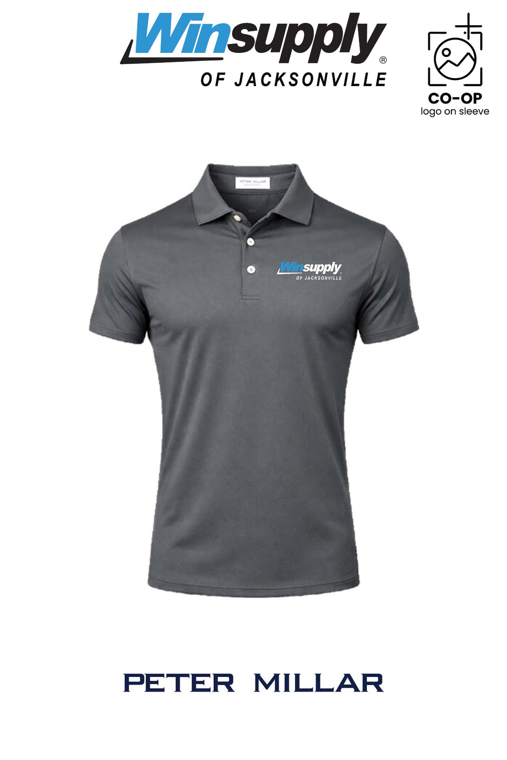 Peter Millar Mens Solid Performance Polo - Self Collar - Winsupply of Jacksonville