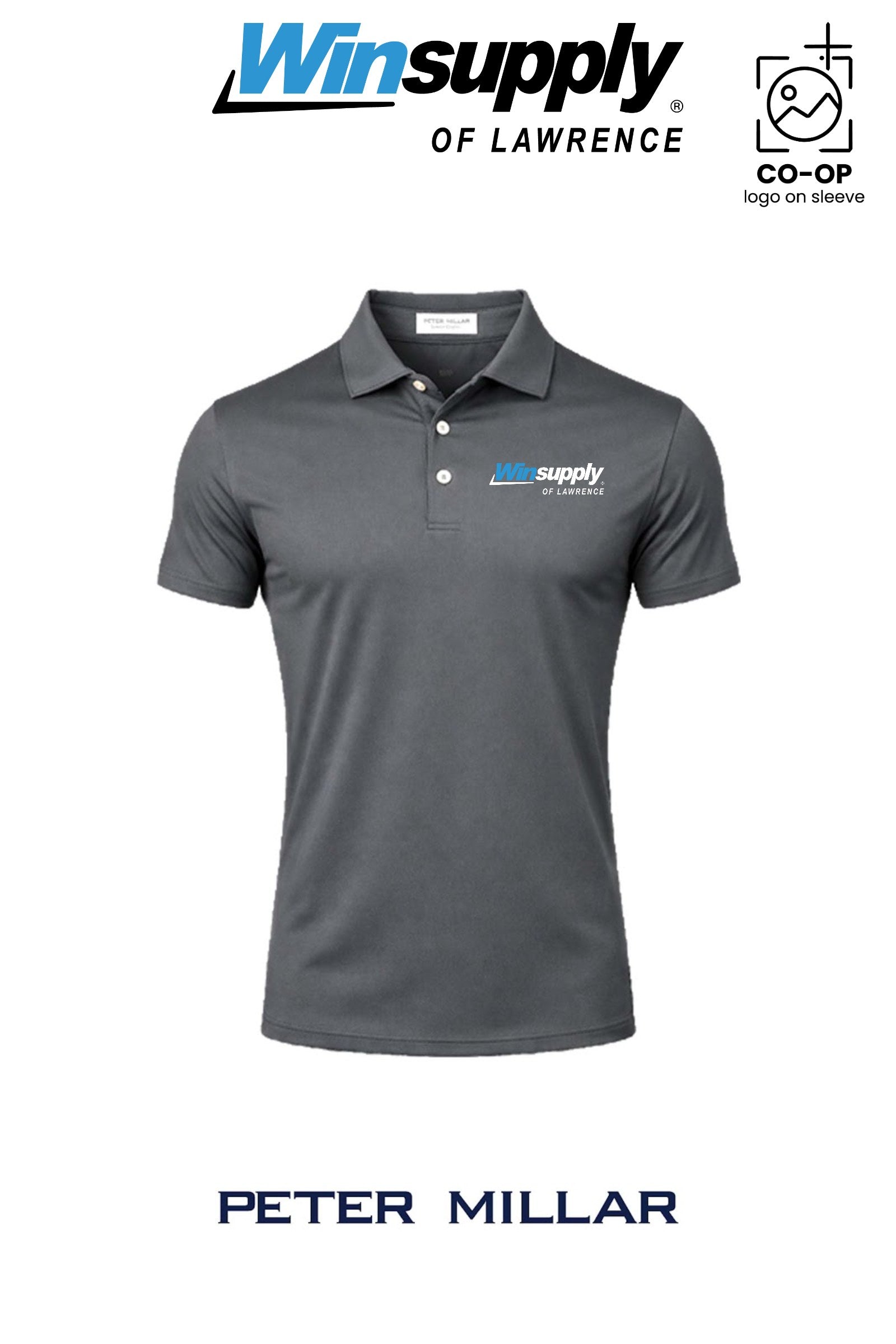 Peter Millar Mens Solid Performance Polo - Self Collar - Winsupply of Lawrence