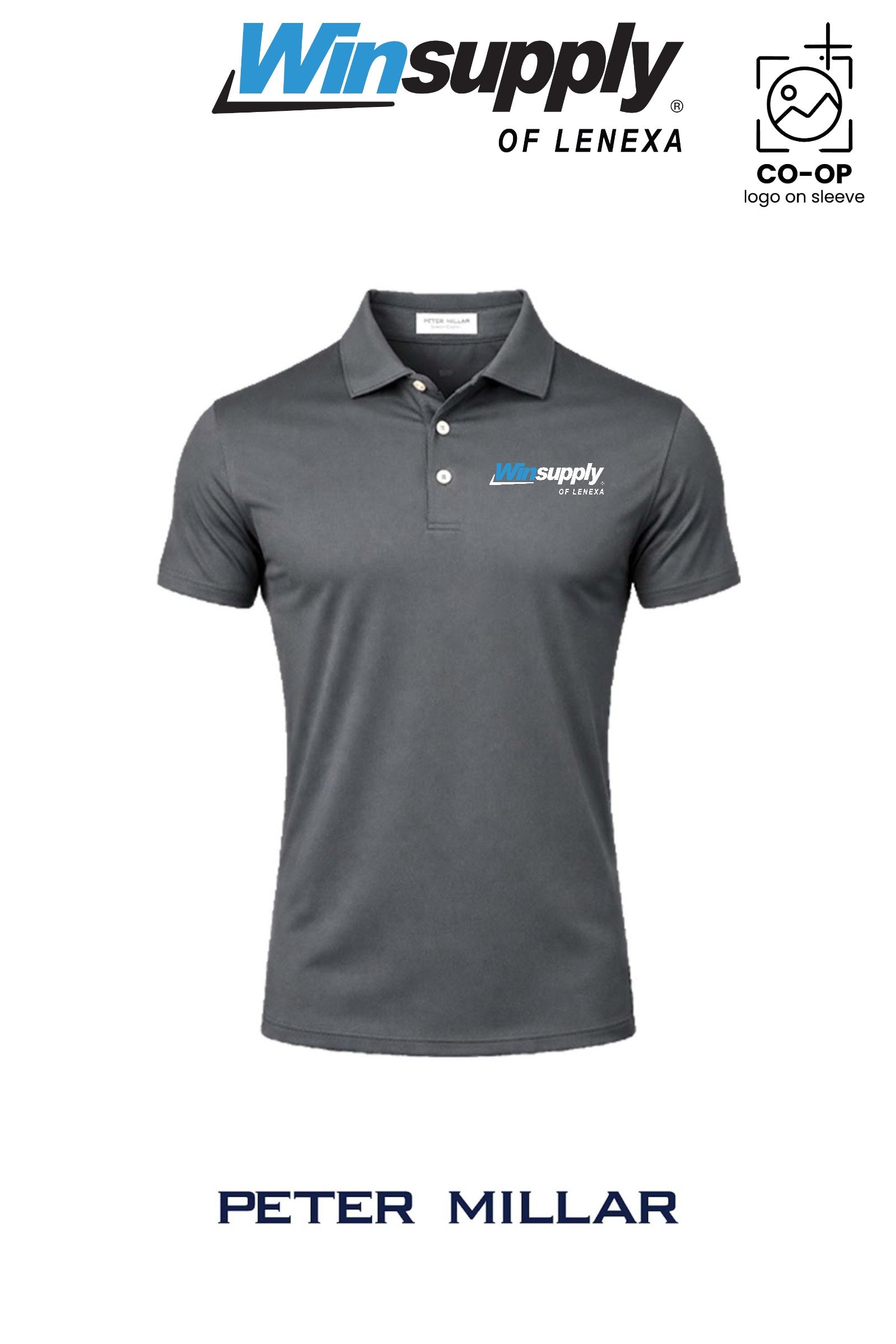 Peter Millar Mens Solid Performance Polo - Self Collar - Winsupply of Lenexa