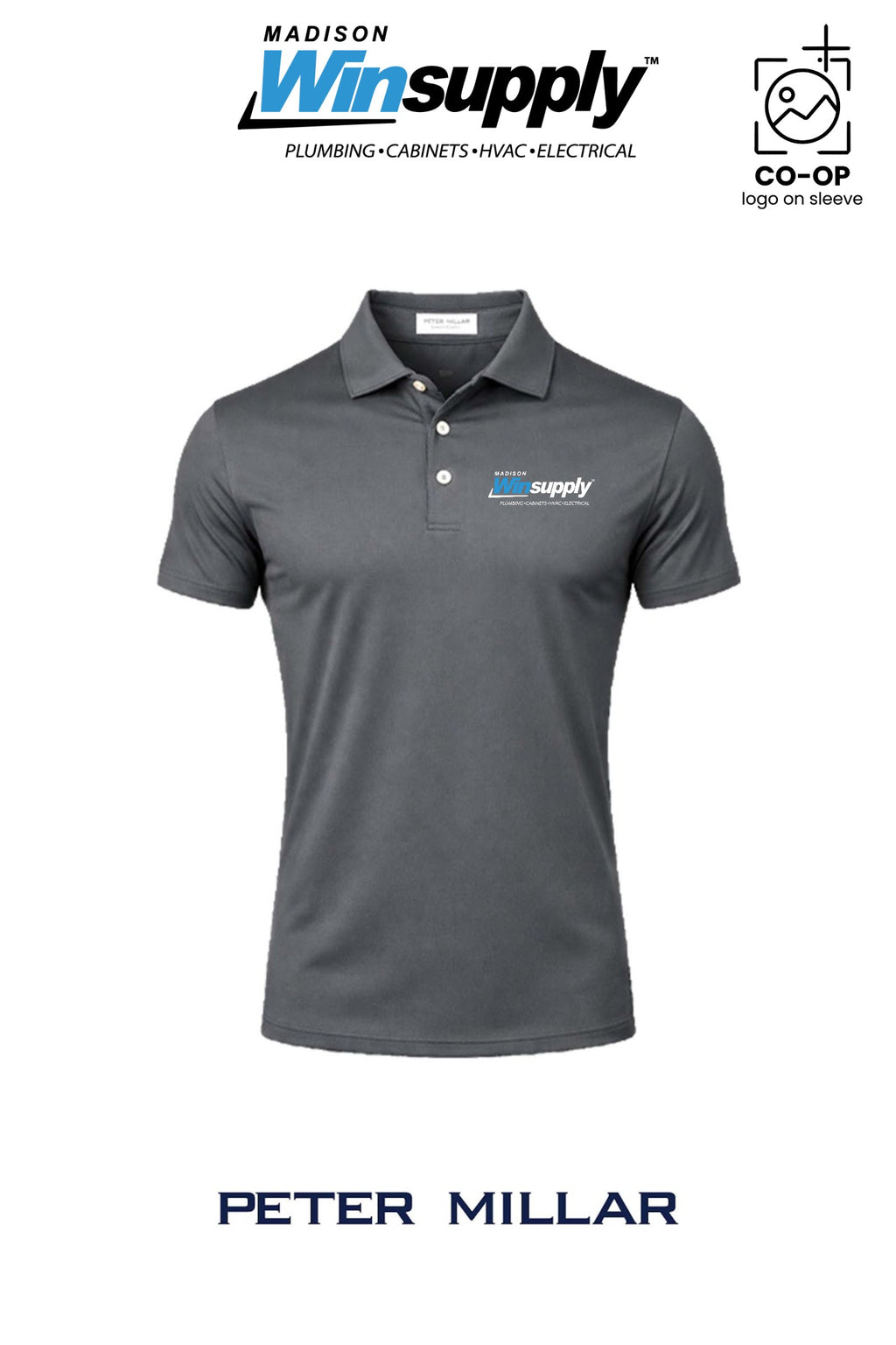 Peter Millar Mens Solid Performance Polo - Self Collar - Madison Winsupply