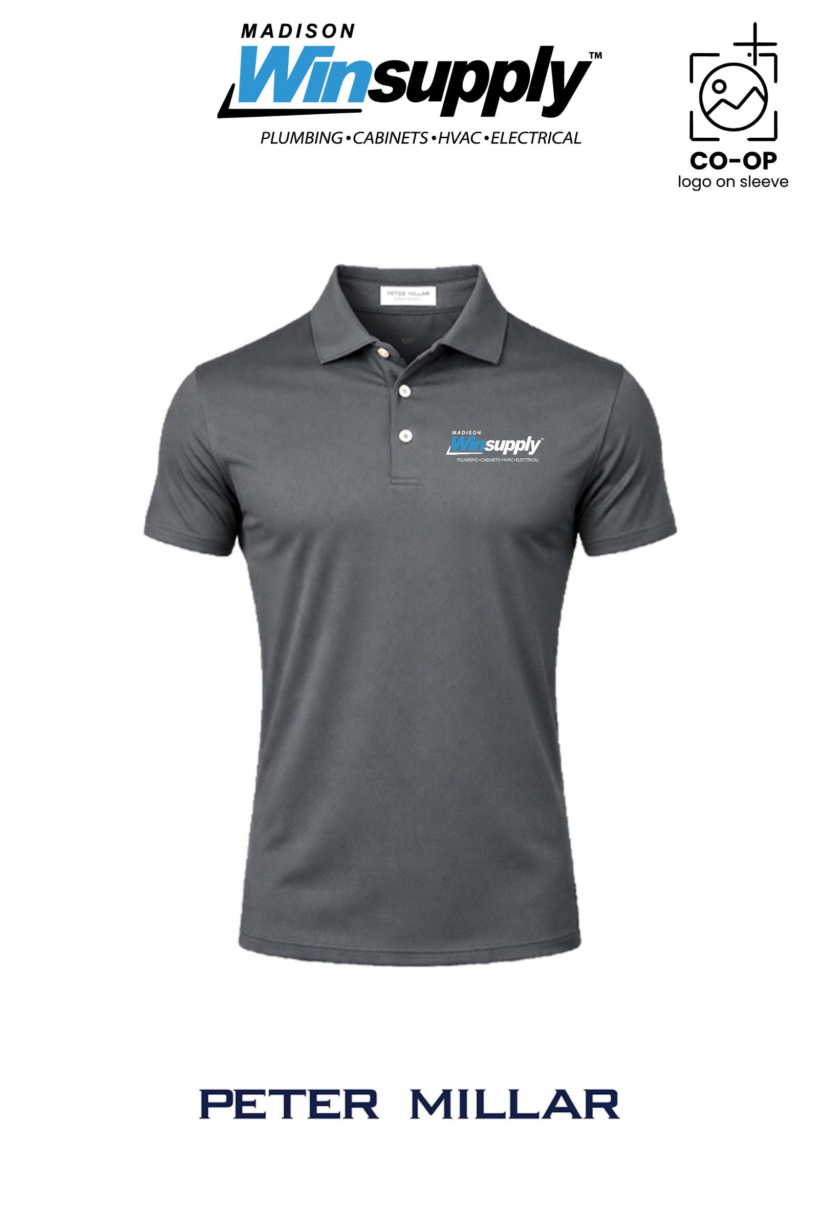 Peter Millar Mens Solid Performance Polo - Self Collar - Madison Winsupply