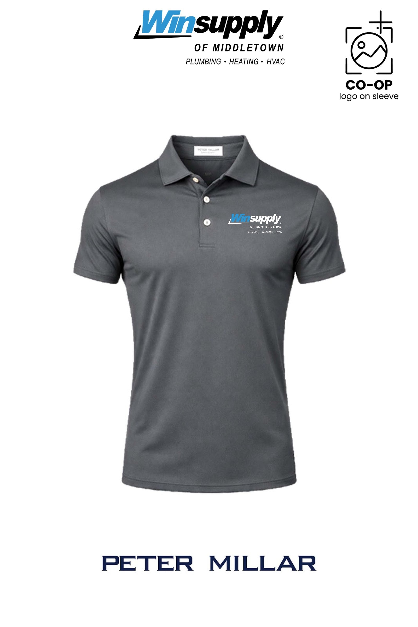 Peter Millar Mens Solid Performance Polo - Self Collar - Winsupply of Middletown