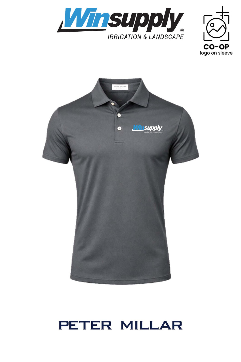 Peter Millar Mens Solid Performance Polo - Self Collar - Winsupply NE Albuquerque NM Co.