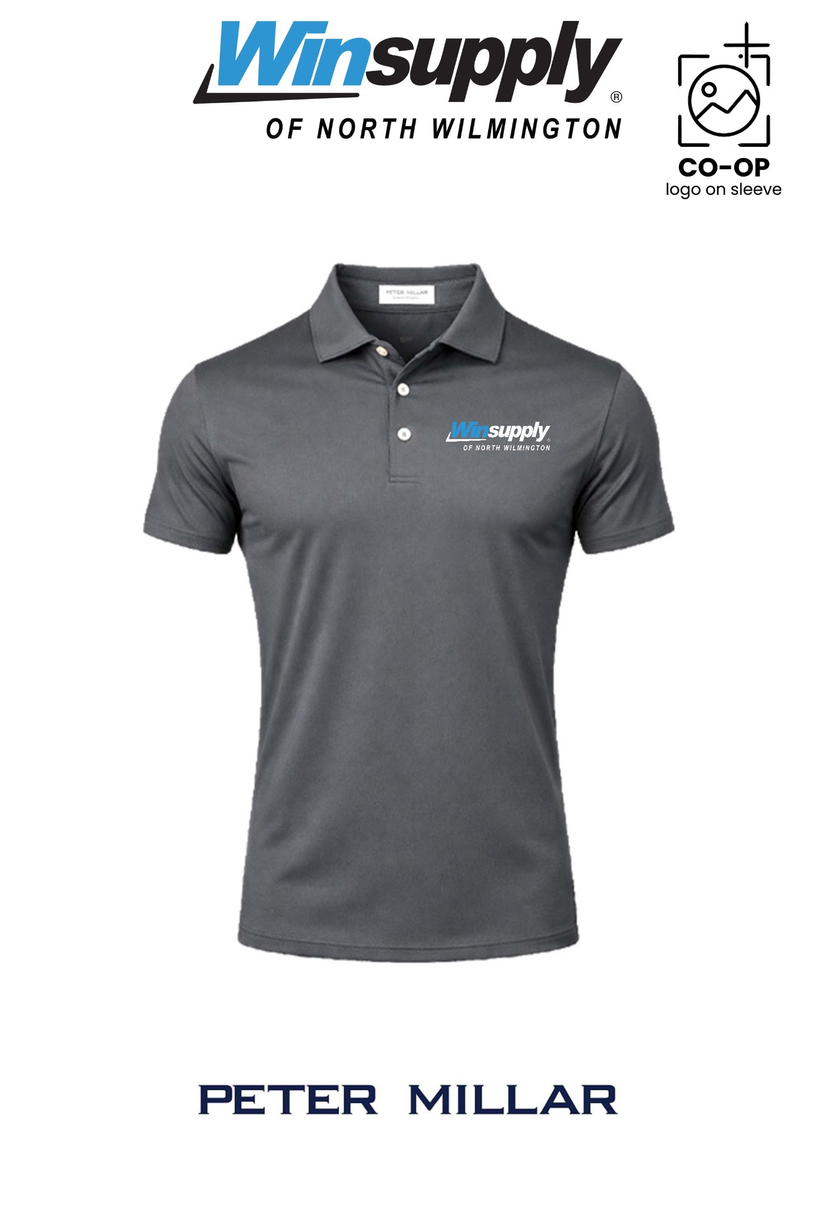 Peter Millar Mens Solid Performance Polo - Self Collar - Winsupply N Wilmington NC