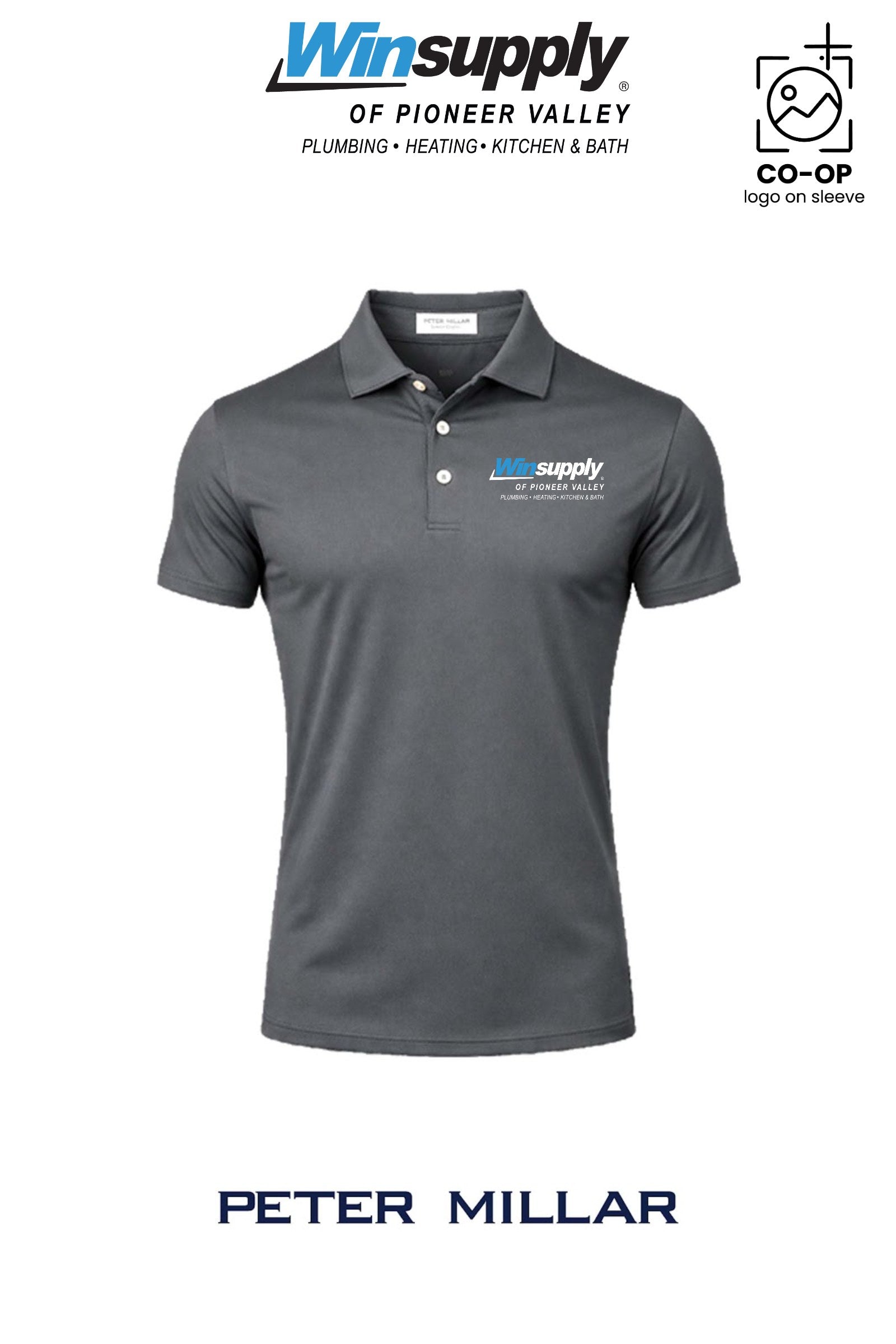 Peter Millar Mens Solid Performance Polo - Self Collar - Winsupply of Pioneer Valley
