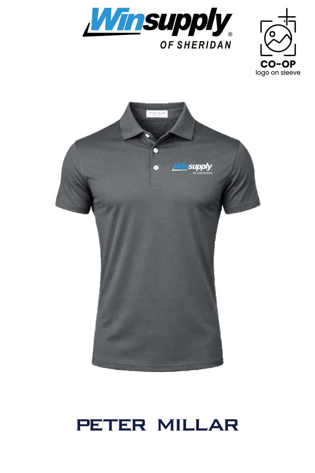 Peter Millar Mens Solid Performance Polo - Self Collar - Winsupply of Sheridan