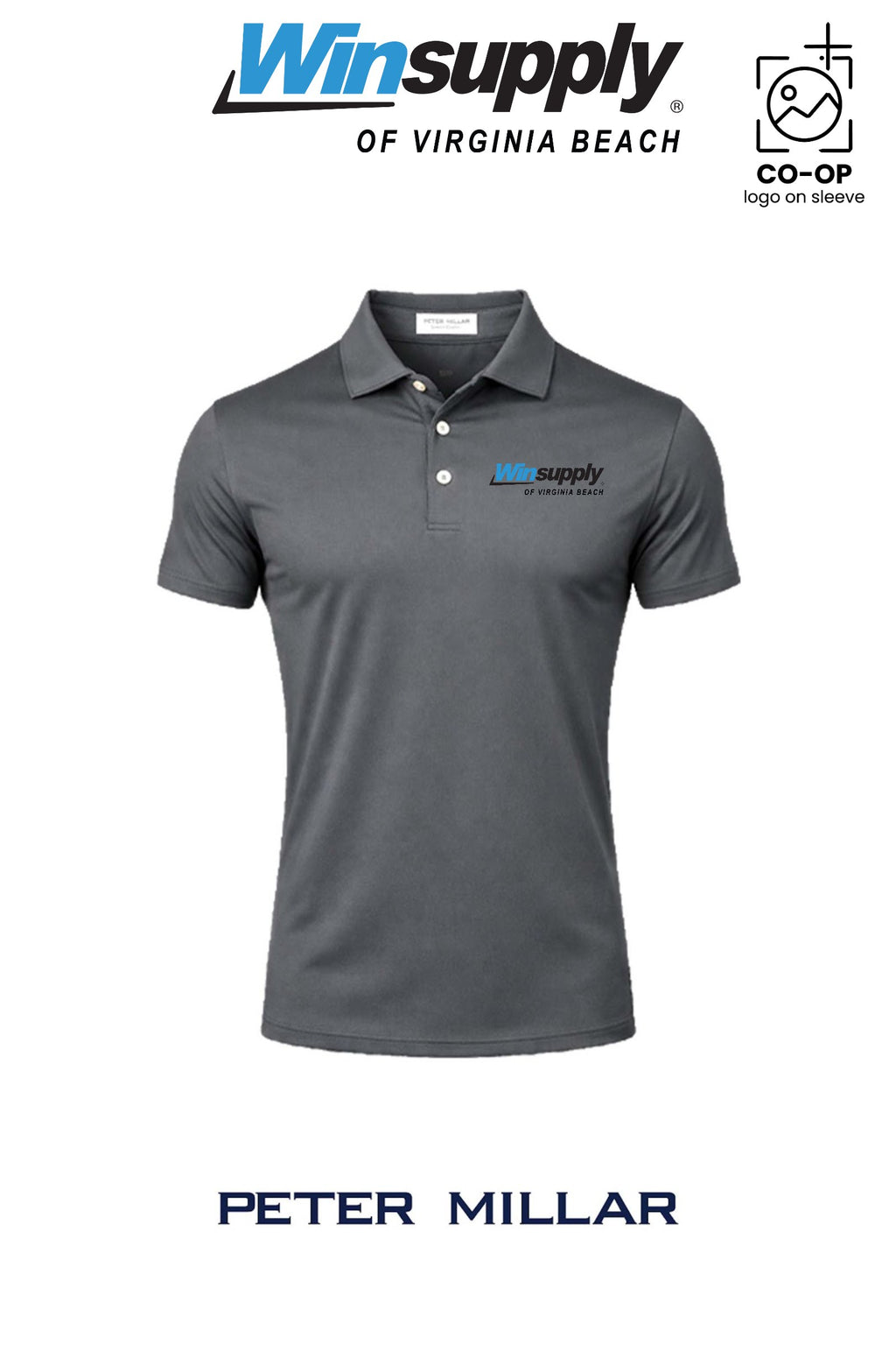 Peter Millar Mens Solid Performance Polo - Self Collar - Winsupply Virginia Beach VA