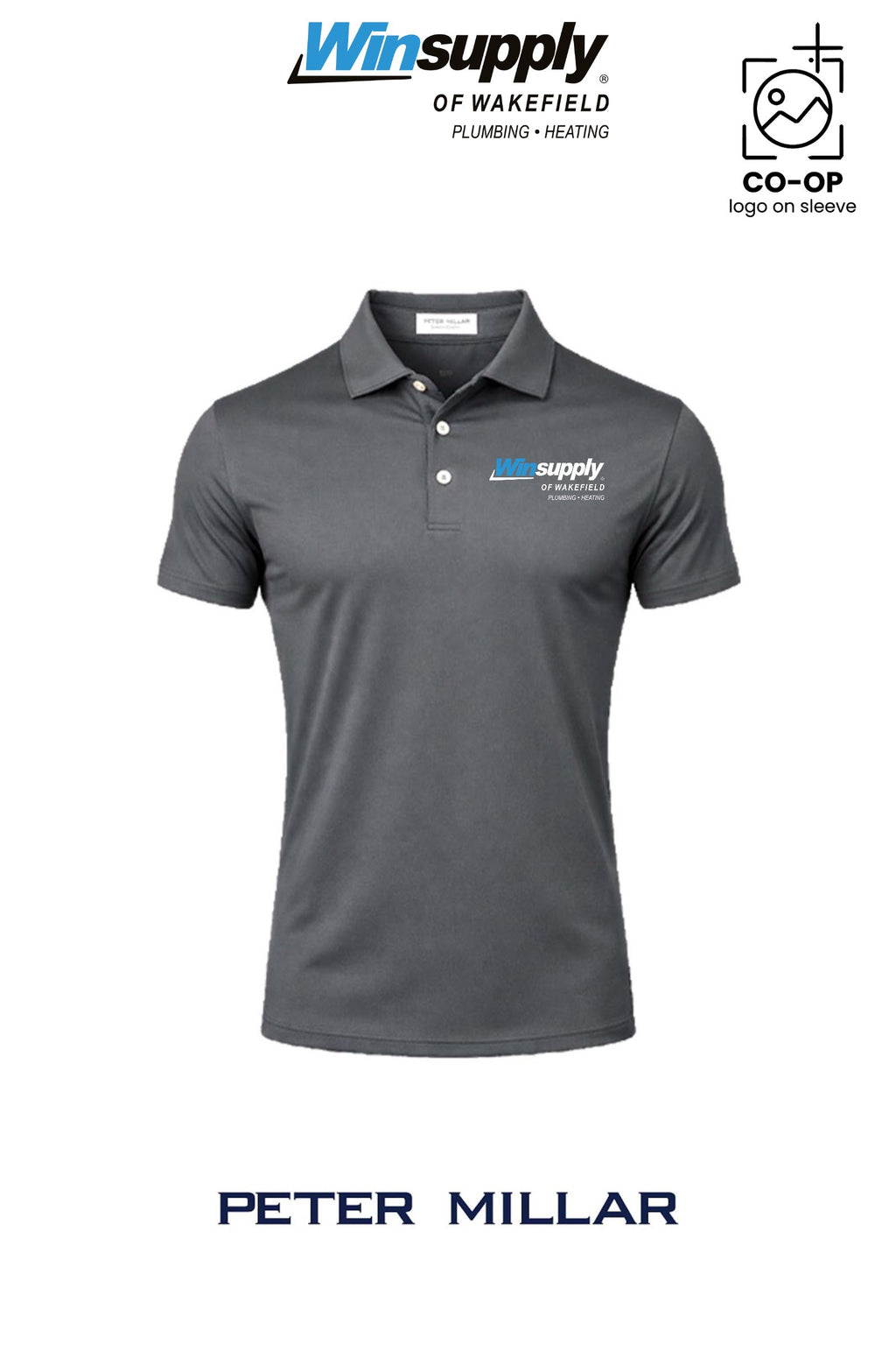 Peter Millar Mens Solid Performance Polo - Self Collar - Winsupply of Wakefield