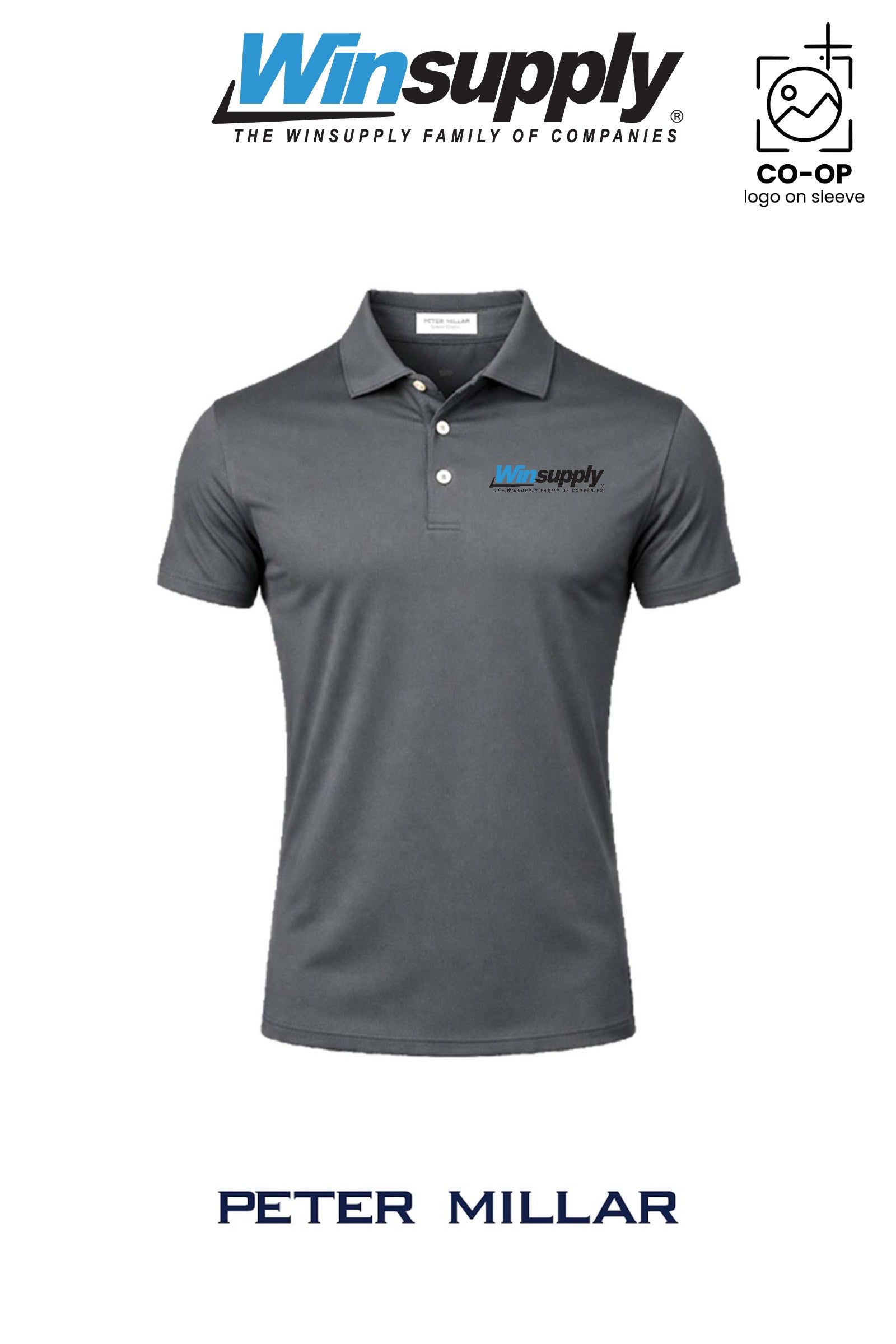 Peter Millar Mens Solid Performance Polo - Self Collar - Winsupply of West Hartford