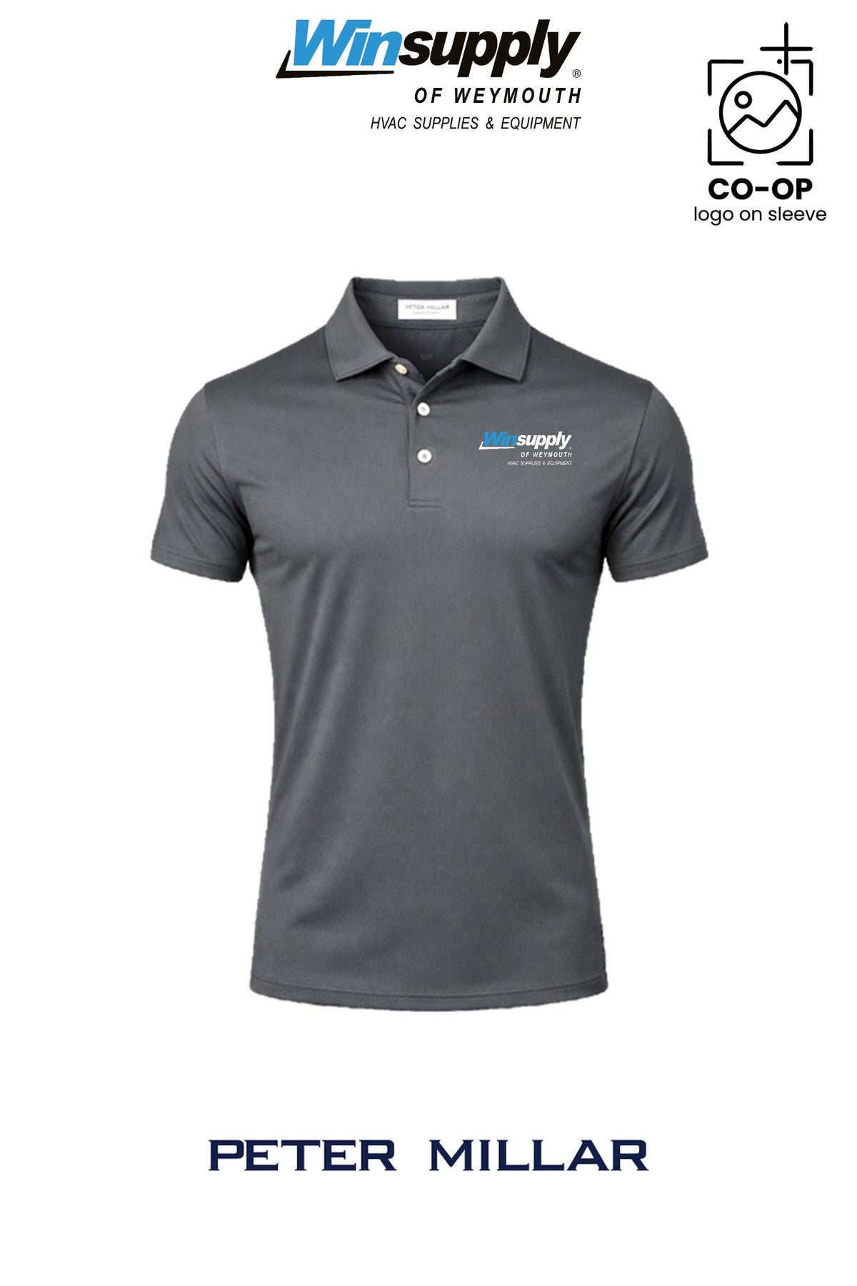Peter Millar Mens Solid Performance Polo - Self Collar - Winsupply of Weymouth