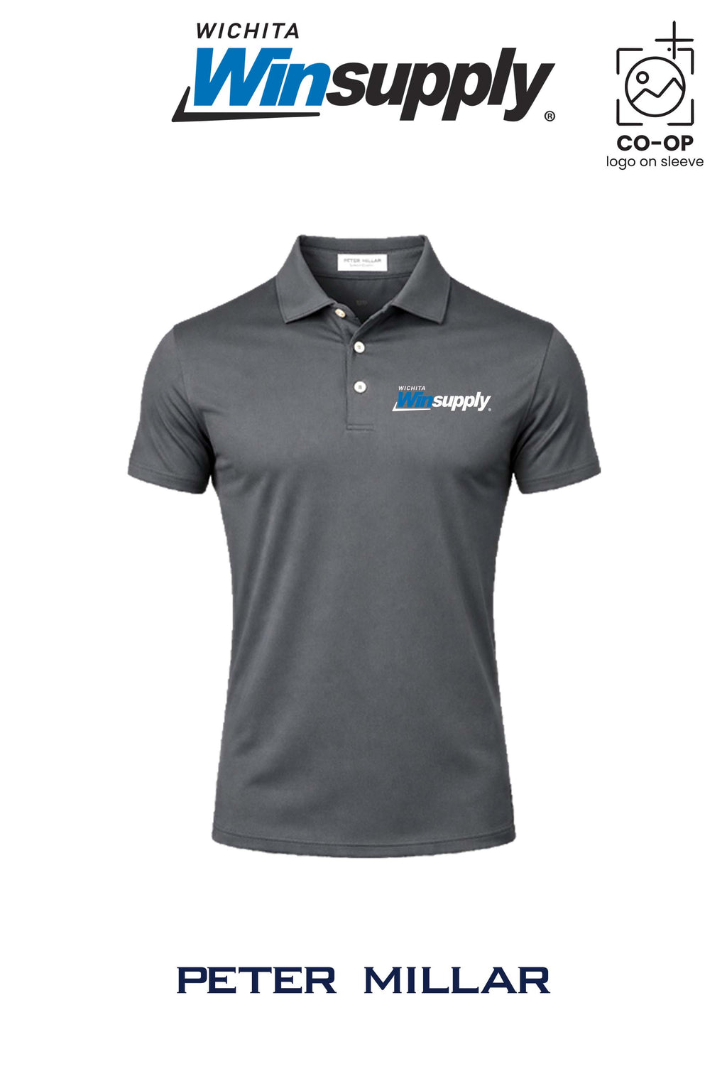 Peter Millar Mens Solid Performance Polo - Self Collar - Wichita Winsupply