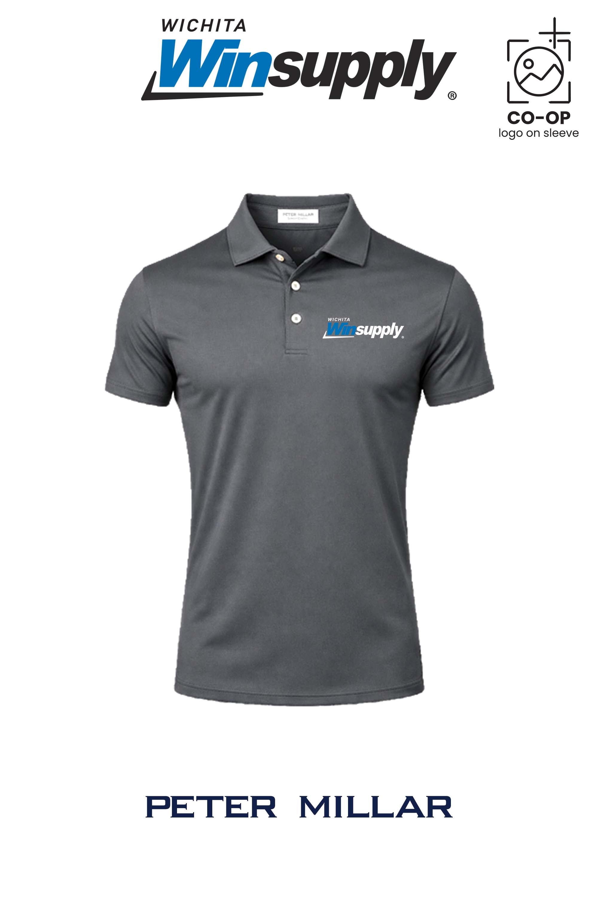 Peter Millar Mens Solid Performance Polo - Self Collar - Wichita Winsupply