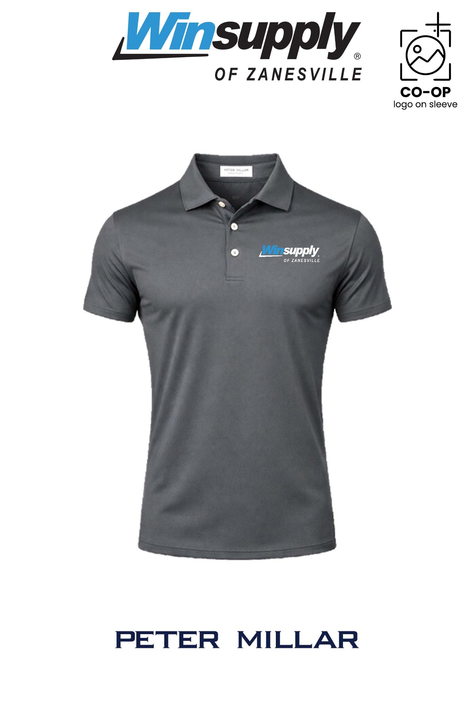 Peter Millar Mens Solid Performance Polo - Self Collar - Winsupply of Zanesville