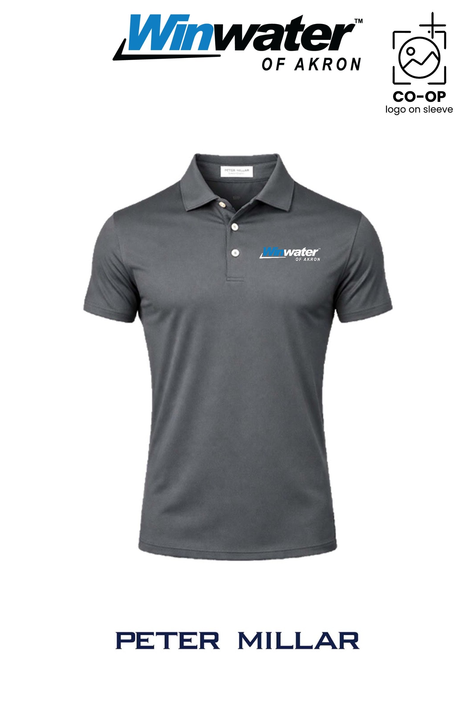 Peter Millar Mens Solid Performance Polo - Self Collar - Winwater of Akron