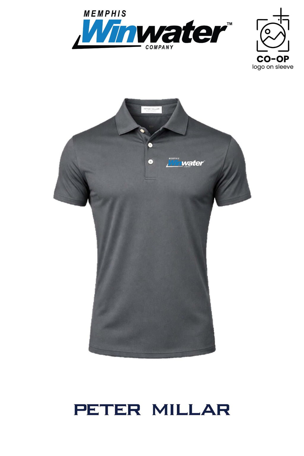 Peter Millar Mens Solid Performance Polo - Self Collar - Memphis Winwater