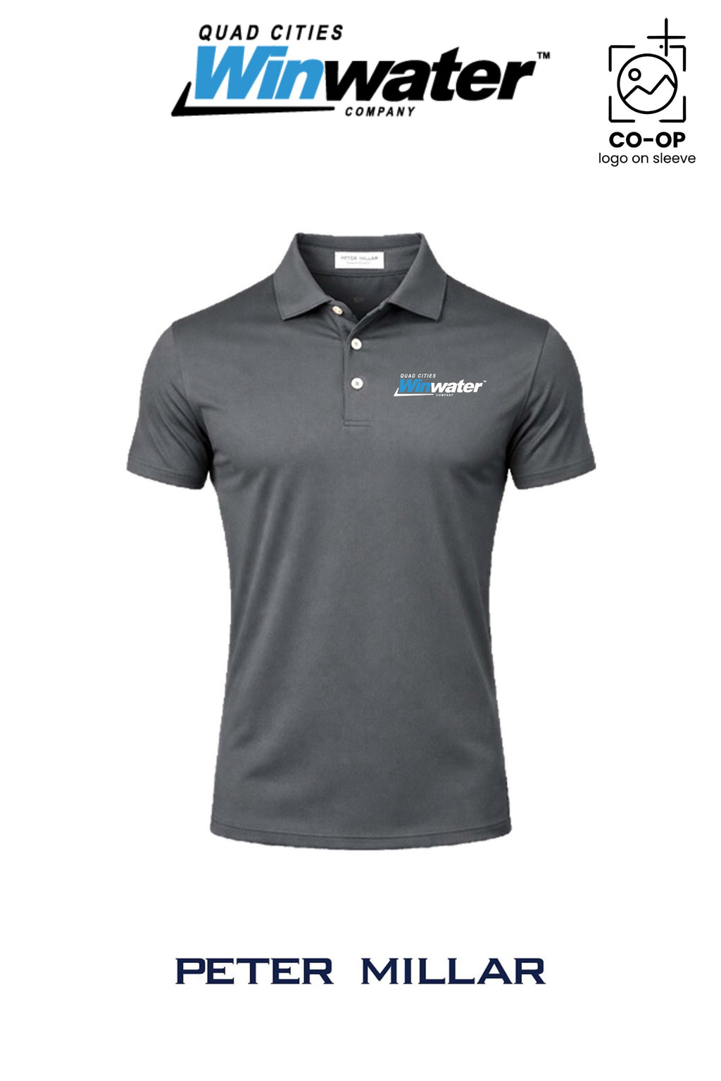 Peter Millar Mens Solid Performance Polo - Self Collar - Quad Cities Winwater