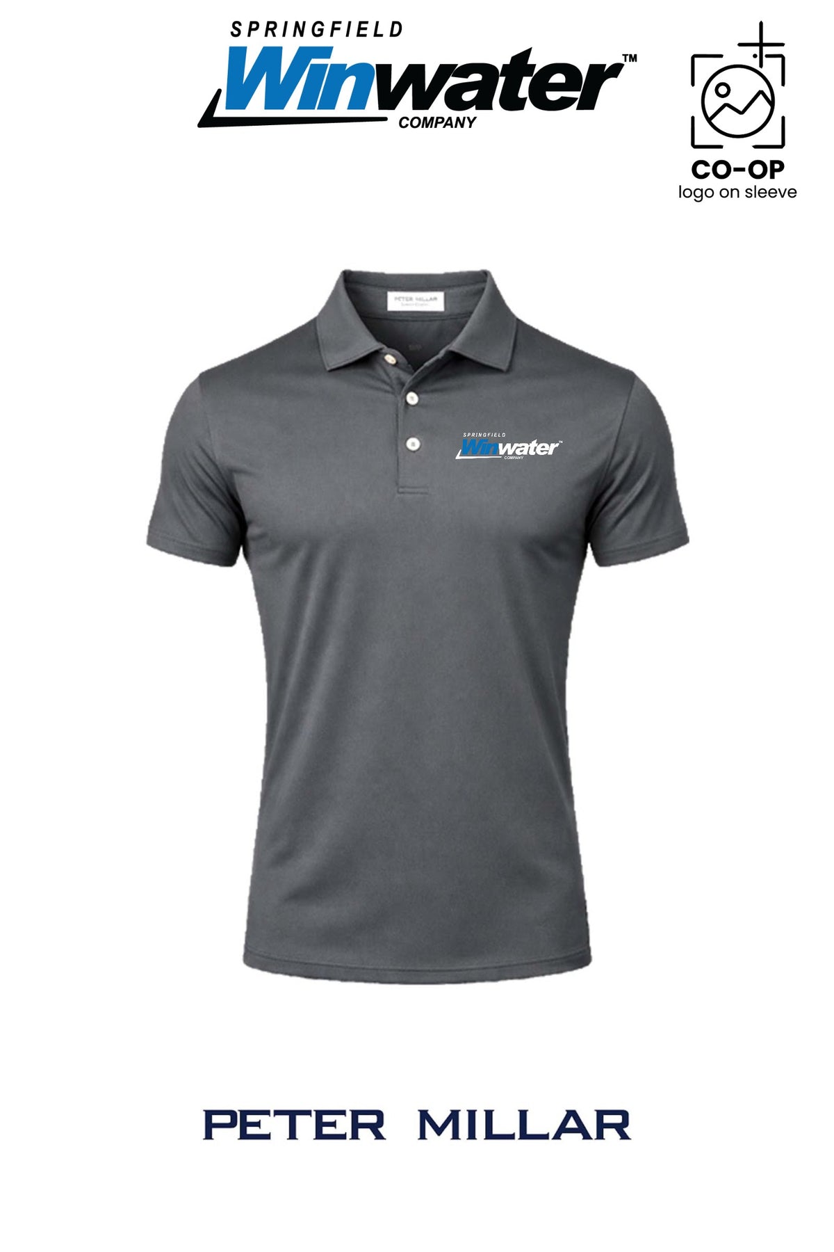 Peter Millar Mens Solid Performance Polo - Self Collar - Springfield Winwater