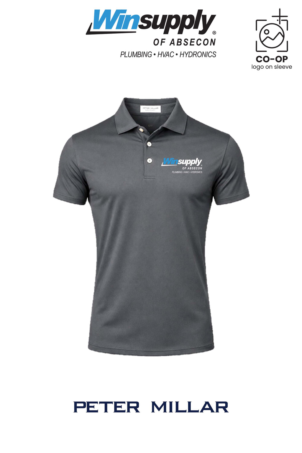 Peter Millar Mens Solid Performance Polo - Self Collar - Winsupply of Absecon