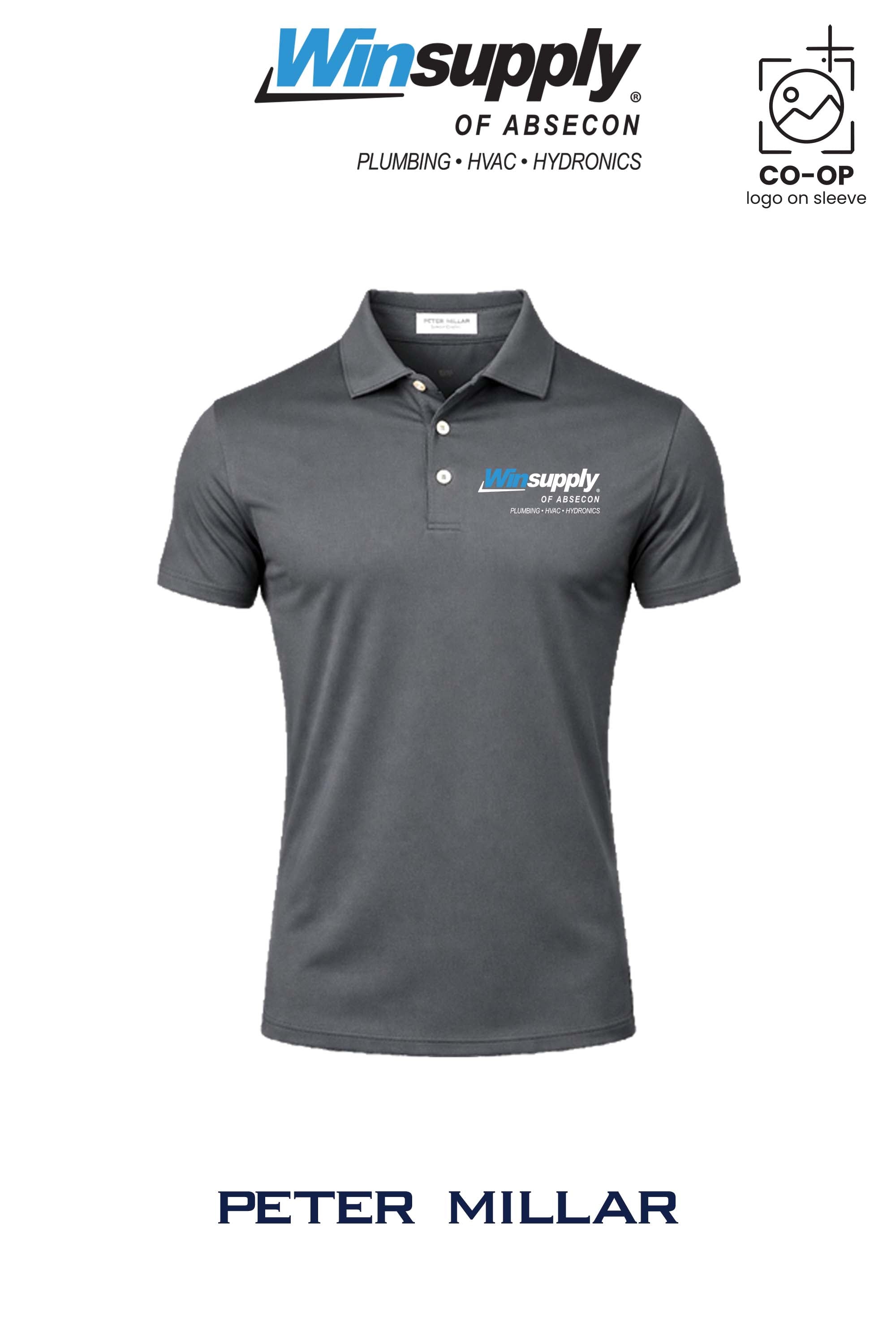 Peter Millar Mens Solid Performance Polo - Self Collar - Winsupply of Absecon