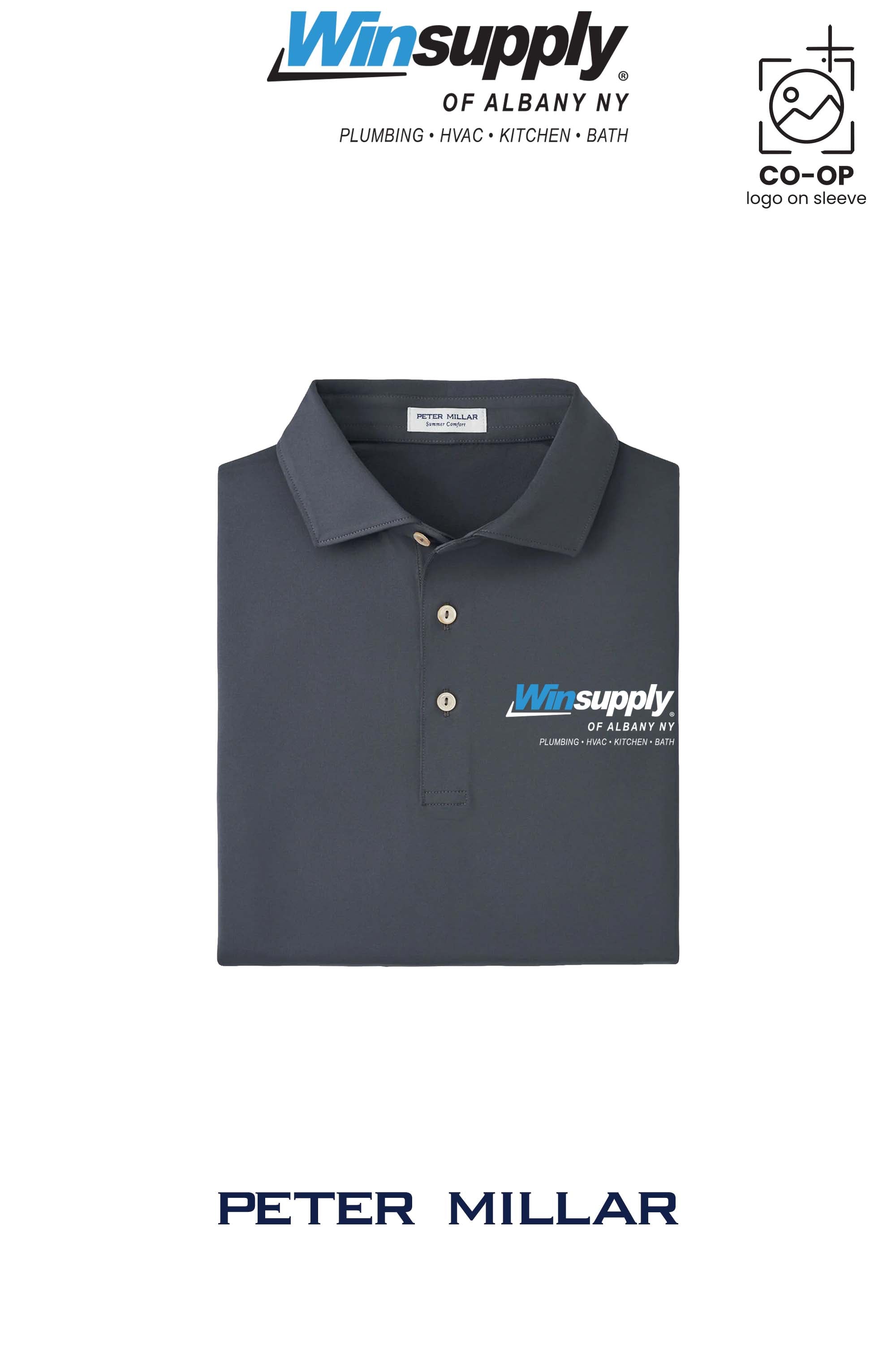 Peter Millar Mens Solid Performance Polo - Self Collar - Winsupply of Albany NY