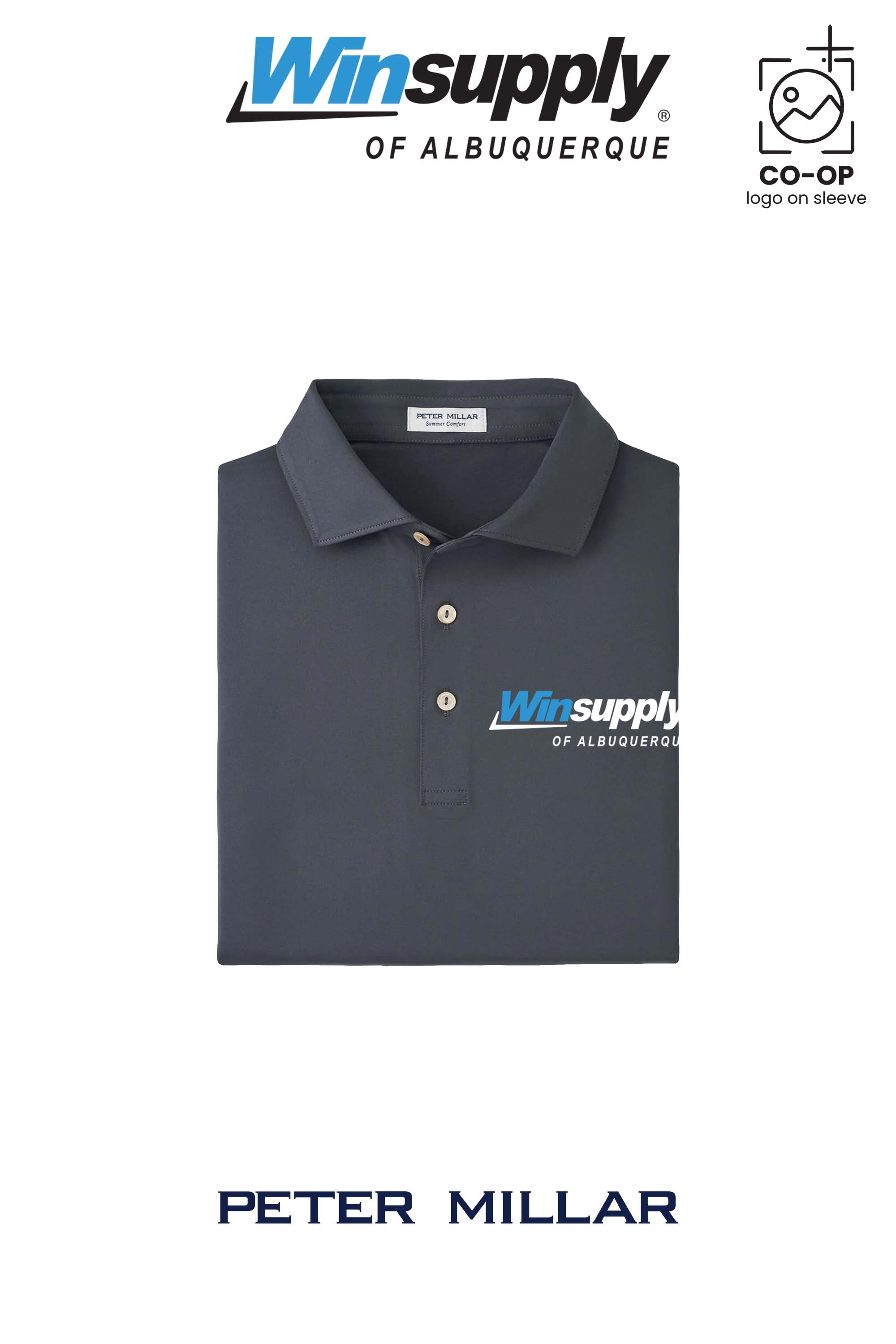 Peter Millar Mens Solid Performance Polo - Self Collar - Winsupply of Albuquerque