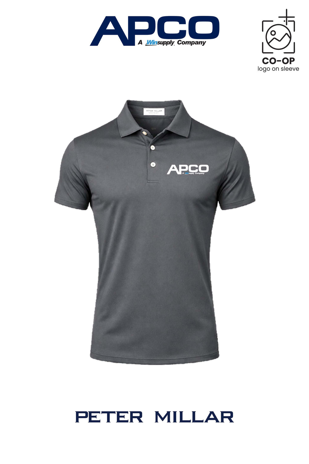 Peter Millar Mens Solid Performance Polo - Self Collar - APCO Supply - Indianapolis