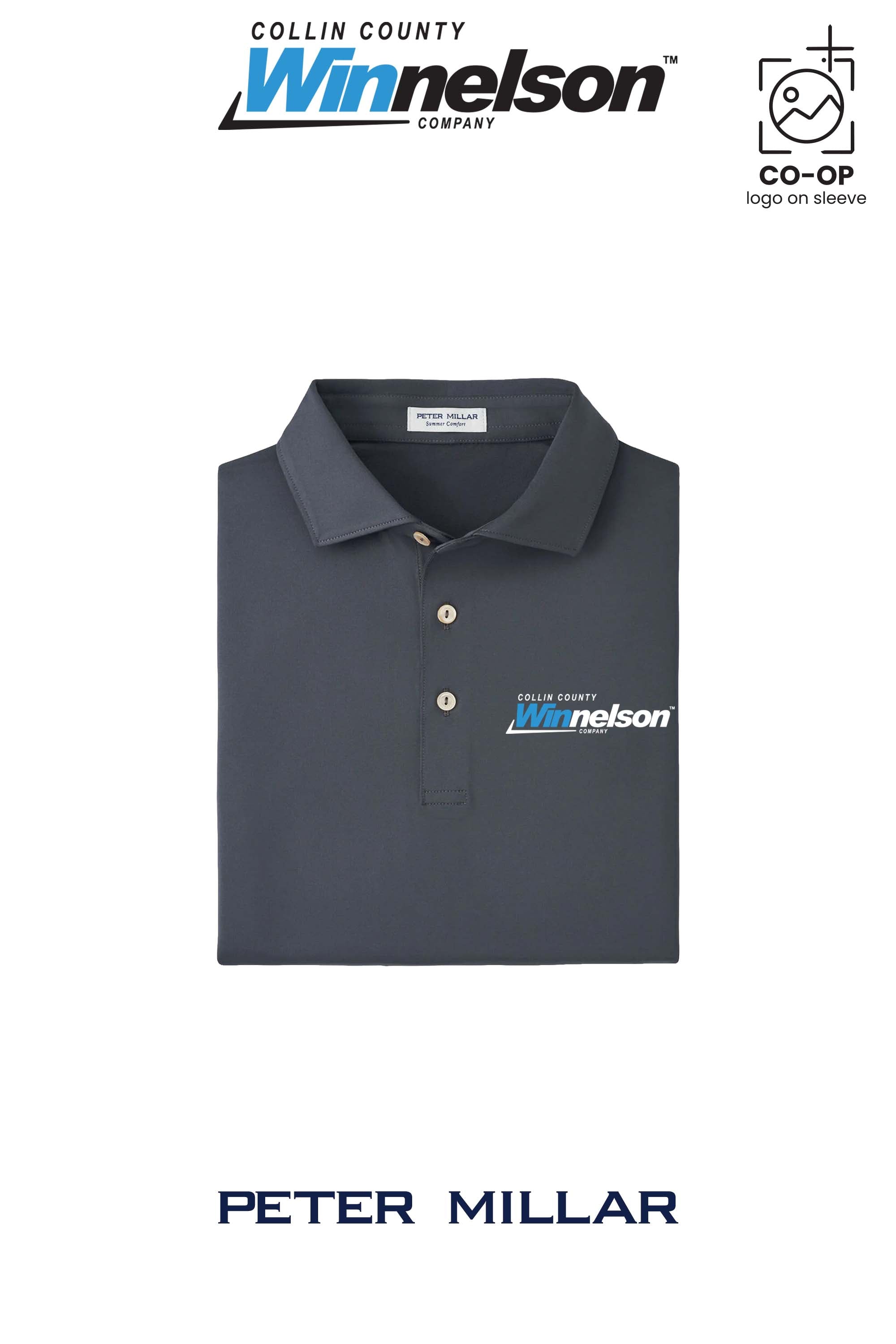 Peter Millar Mens Solid Performance Polo - Self Collar - Collin County Winnelson