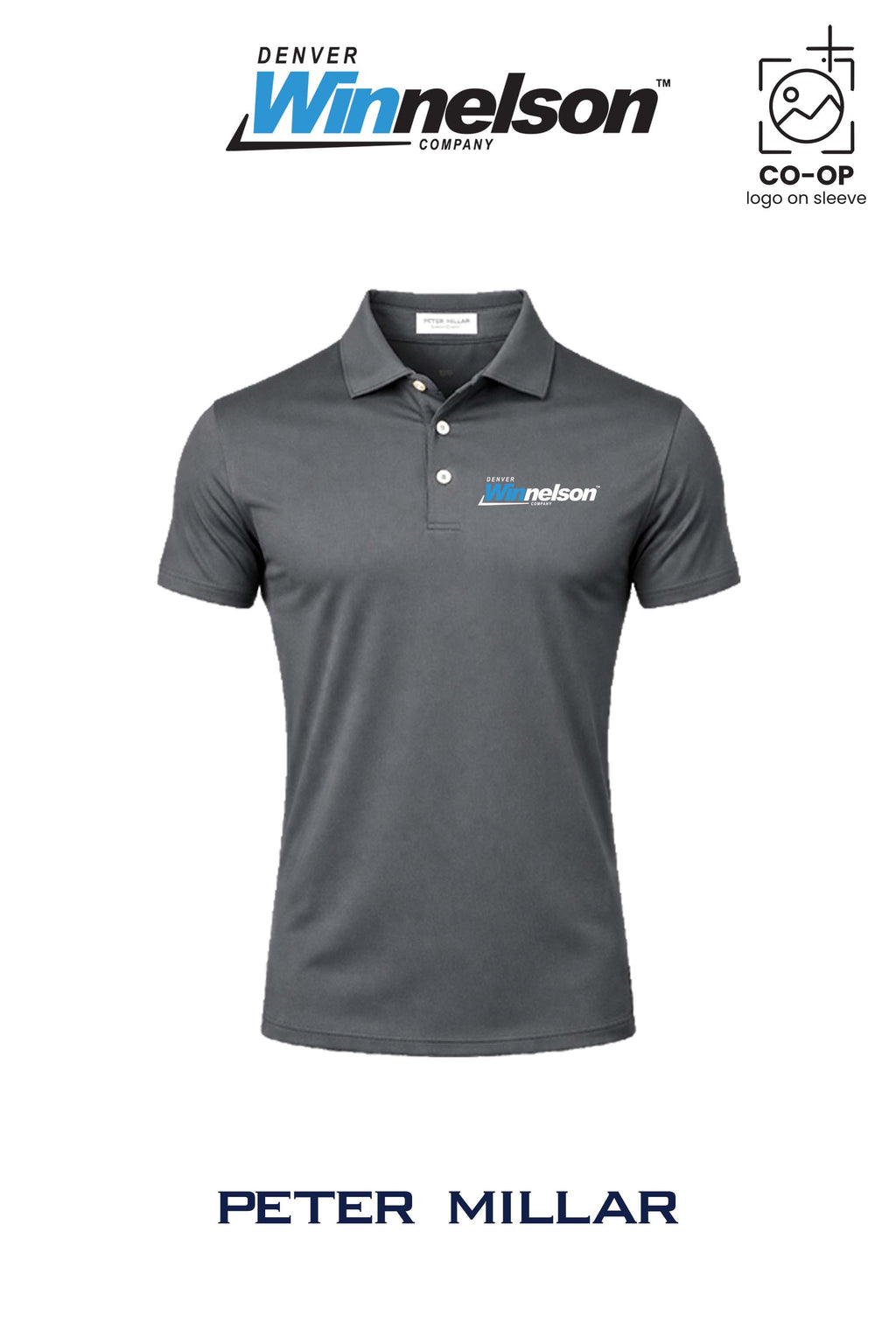 Peter Millar Mens Solid Performance Polo - Self Collar - Denver Winnelson