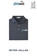 Peter Millar Mens Solid Performance Polo - Self Collar - Winsupply Emerald City