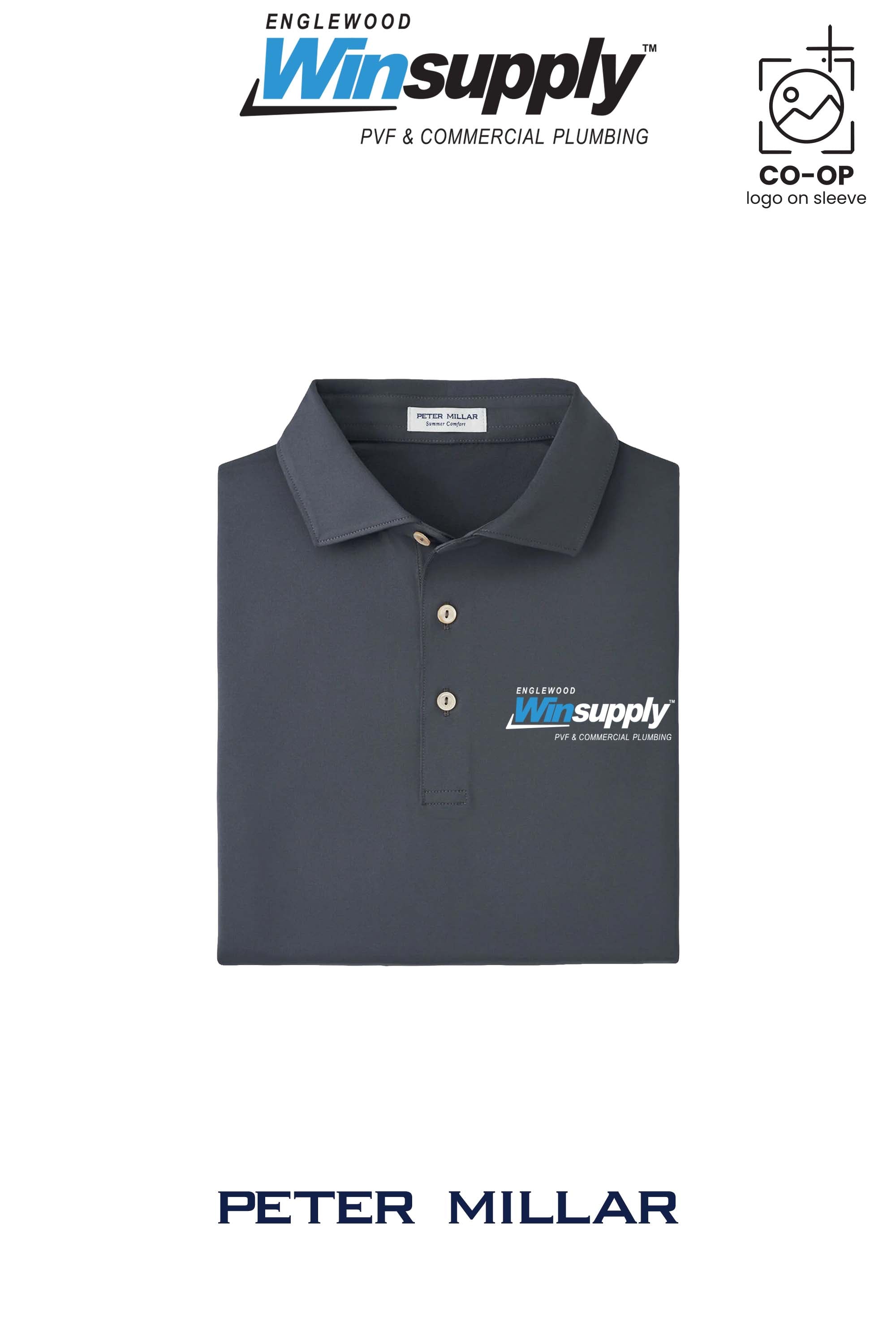 Peter Millar Mens Solid Performance Polo - Self Collar - Englewood Winsupply