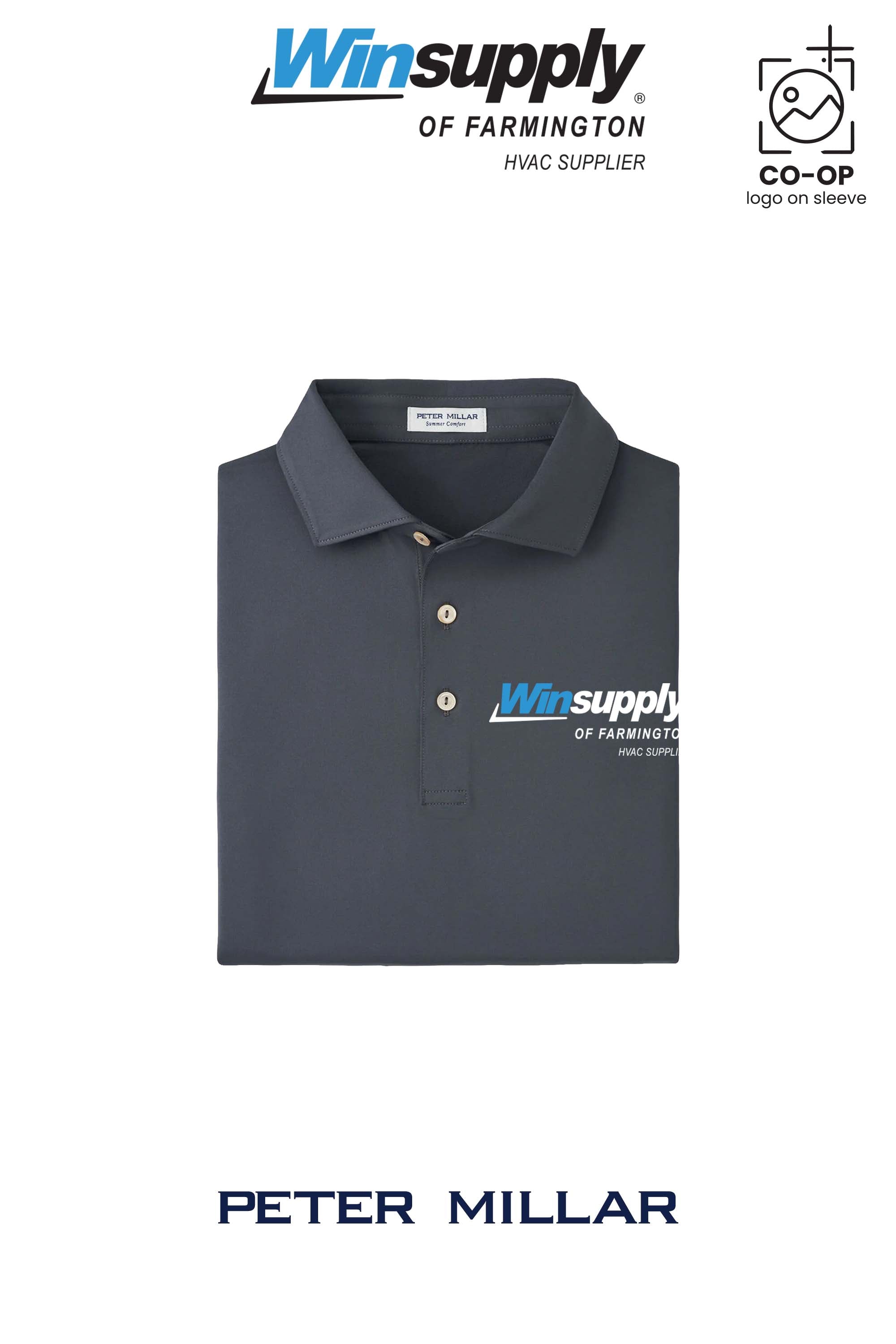 Peter Millar Mens Solid Performance Polo - Self Collar - Winsupply of Farmington