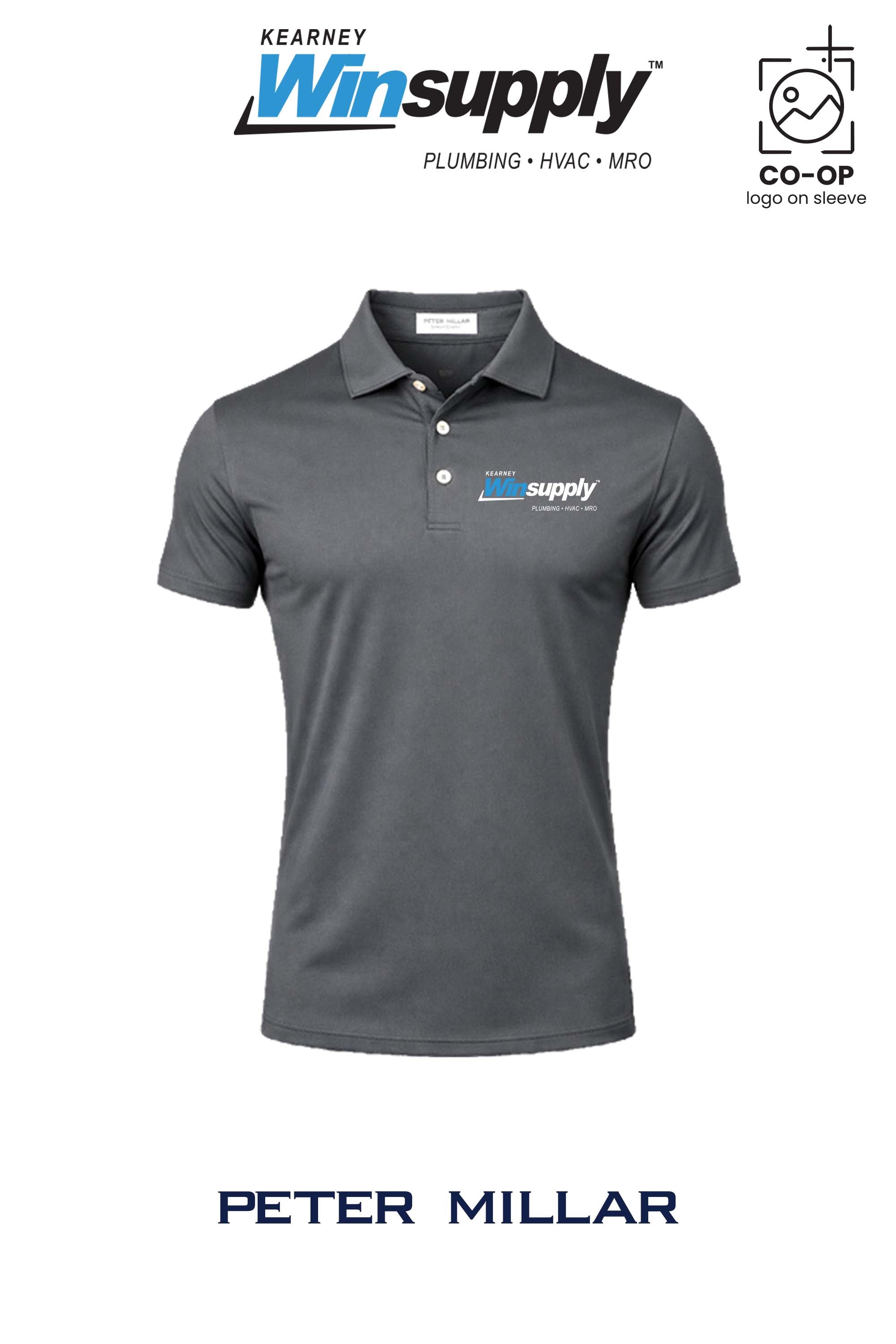 Peter Millar Mens Solid Performance Polo - Self Collar - Kearney Winsupply